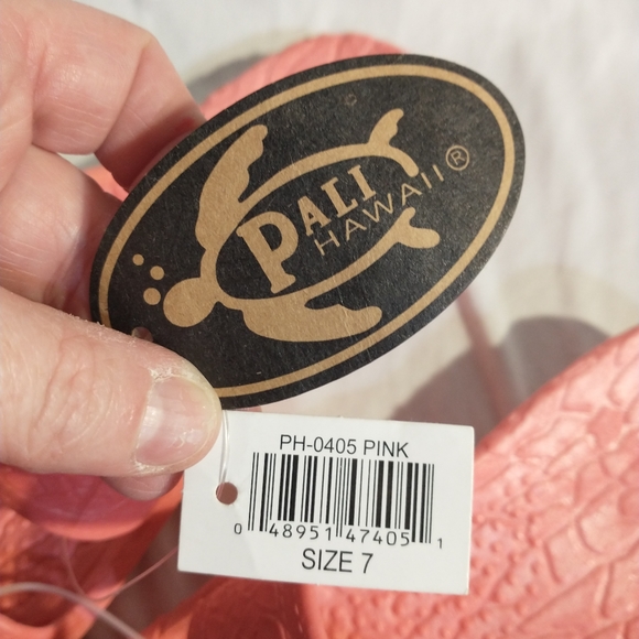 NWT Pink Pali Hawaii Sandals Unisex Rubber Slip On Classic 2 Strap Size 7 - Picture 2 of 4